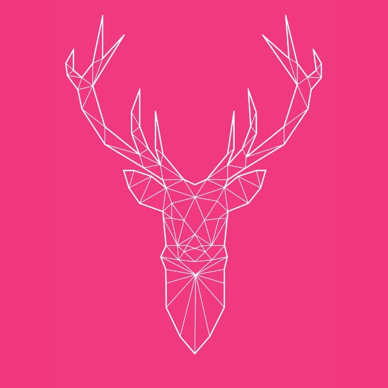 Tête de cerf dans le design triangle (blanc)