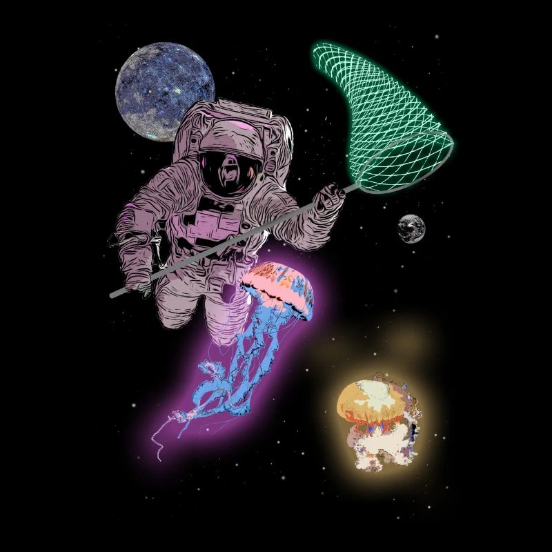 Astronaut Quallen Goa Geschenkidee psychedelisch