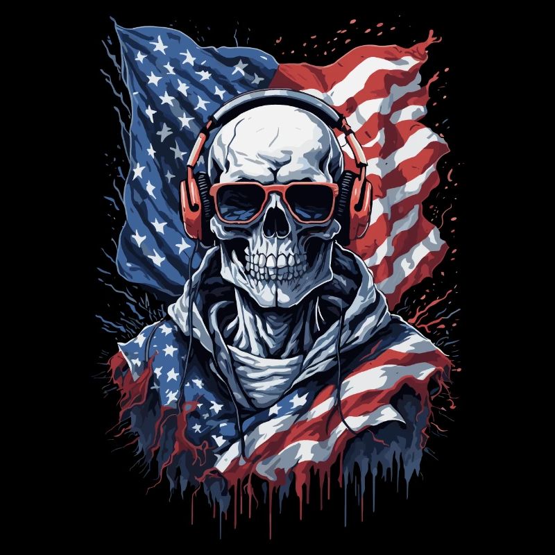 Look élégant de drapeau de crâne d’Amérique