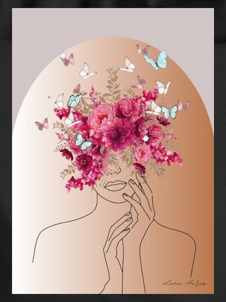 Flower head with butterfly crown