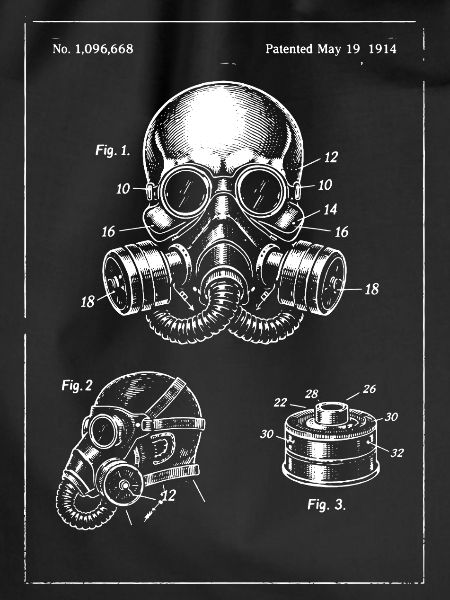Gas Mask Blueprint Illustration