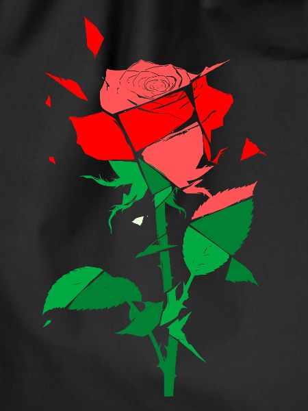 Contrast Rose: Red-Green PopArt Rose