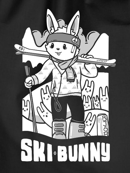 Retro Ski-Bunny-Bergkunst