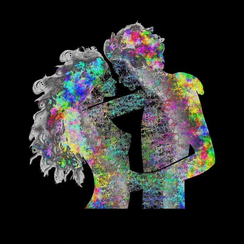 Loving couple psychedelic