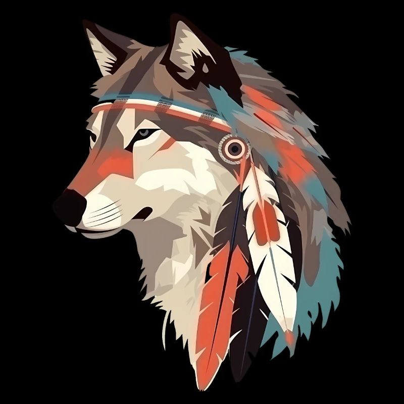 Boho Wolf Native American