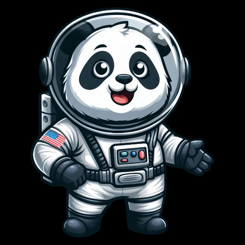 Panda astronaut in space