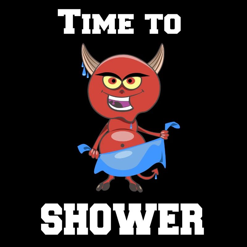 Time to shower T-shirt with shower devil