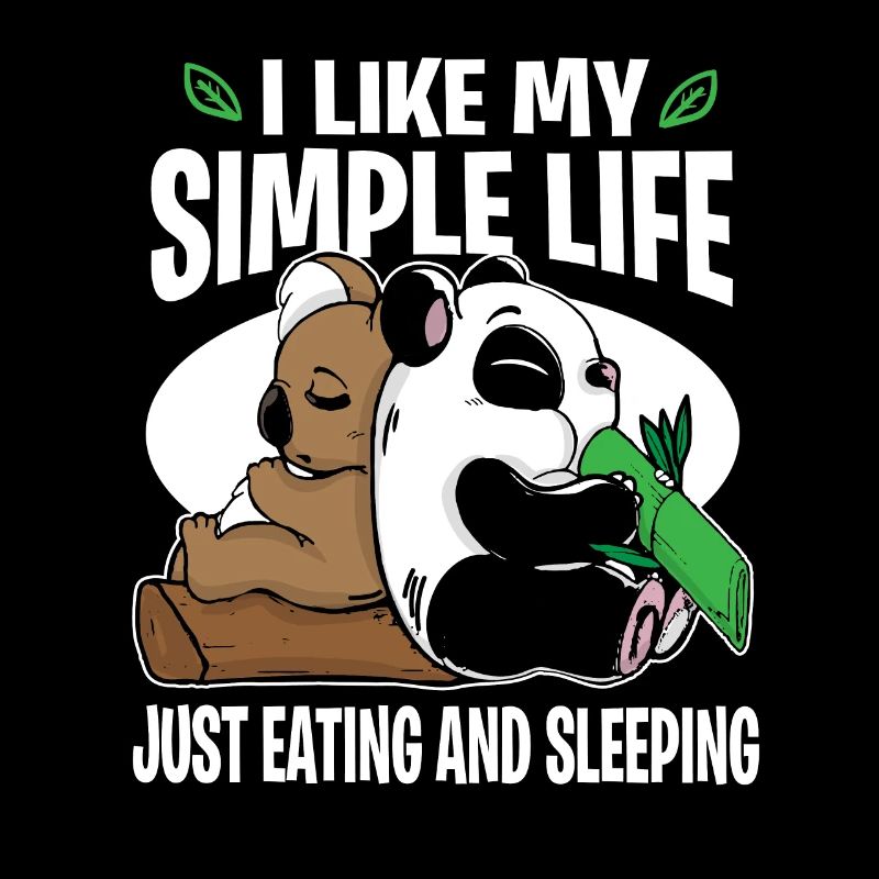 Panda Koala Bär Faul Schlafen Essen Couch Geschenk