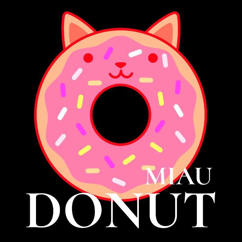 Donut Miau T Shirt Geschenkidee