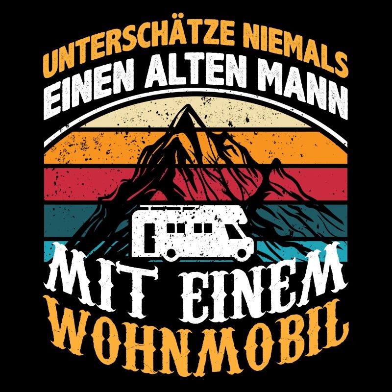 Alter Mann mit Wohnmobil - Opa Camping