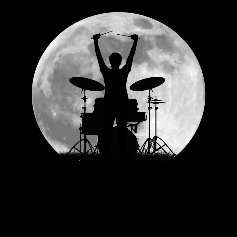 Drummer drums moon