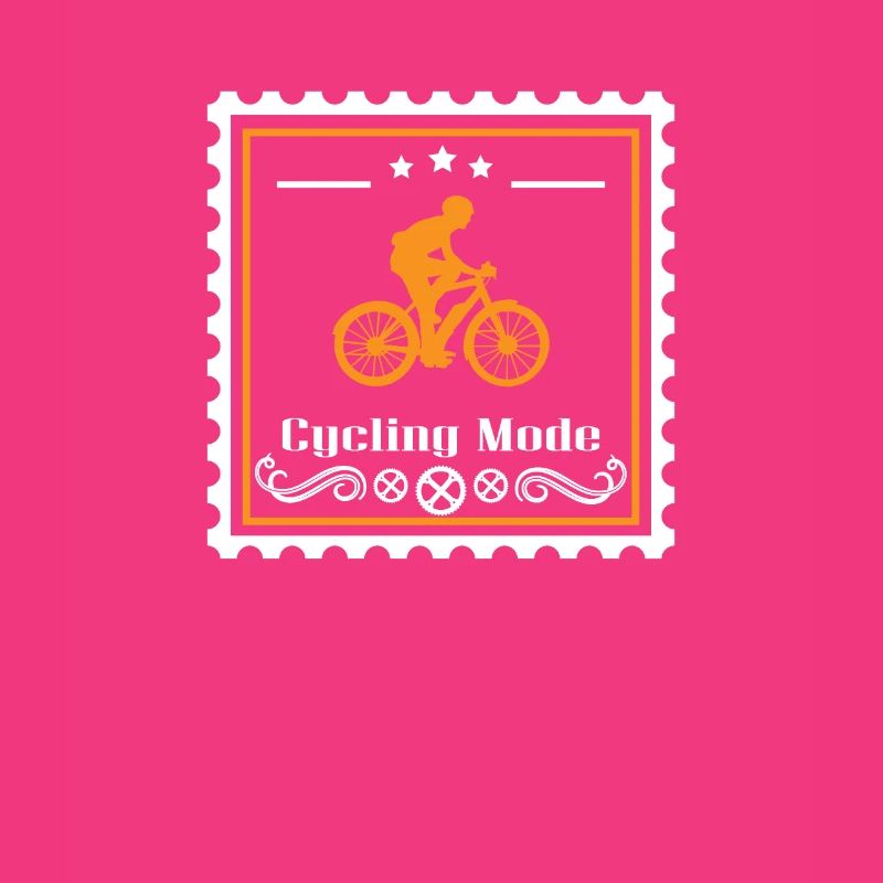 Timbre-poste de cyclistes Cachet de cyclistes