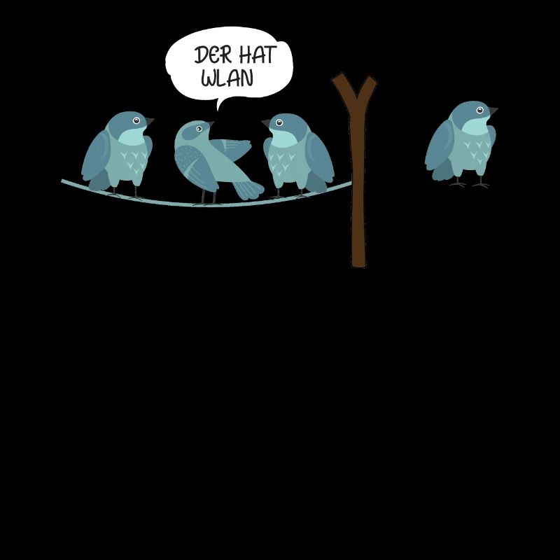 WLAN Vogel Comic Der hat WLAN Nerd & IT Geschenk