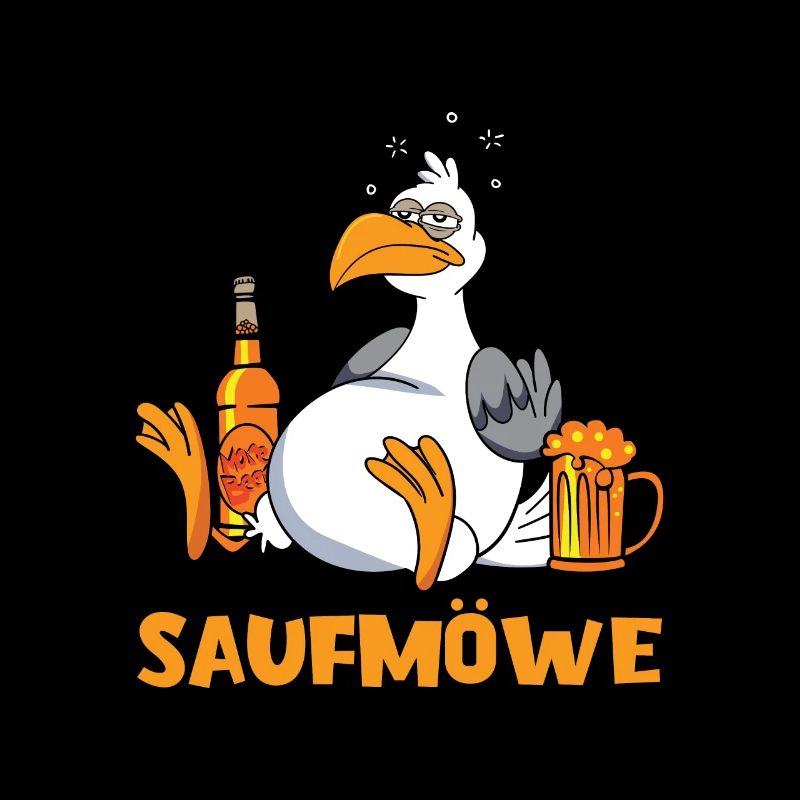 Saufmöwe Bier Alkohol Saufen Party Feiern Vogel