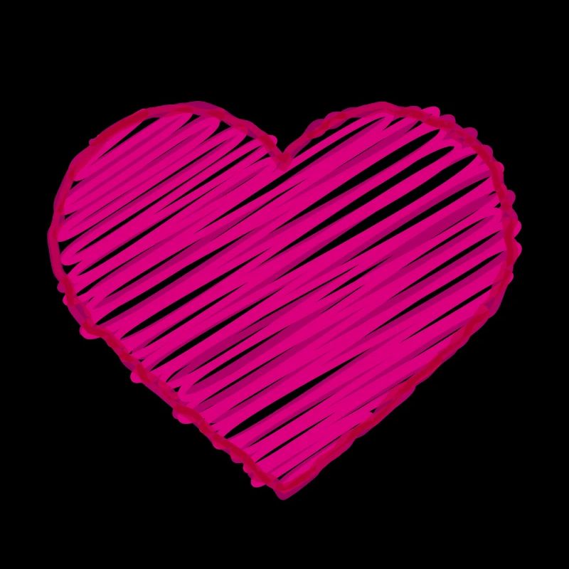 Pink hand drawn heart