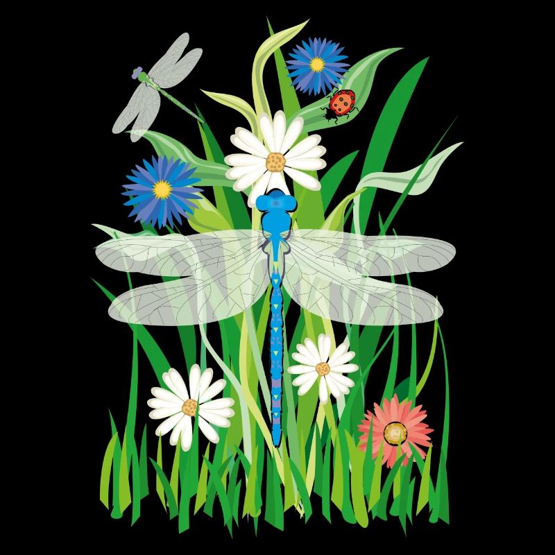08 Flowers Dragonfly Ladybug