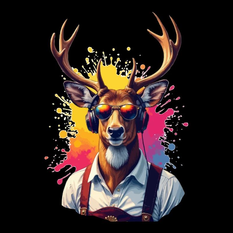 Festin Costume Cerf avec écouteurs Lunettes de soleil
