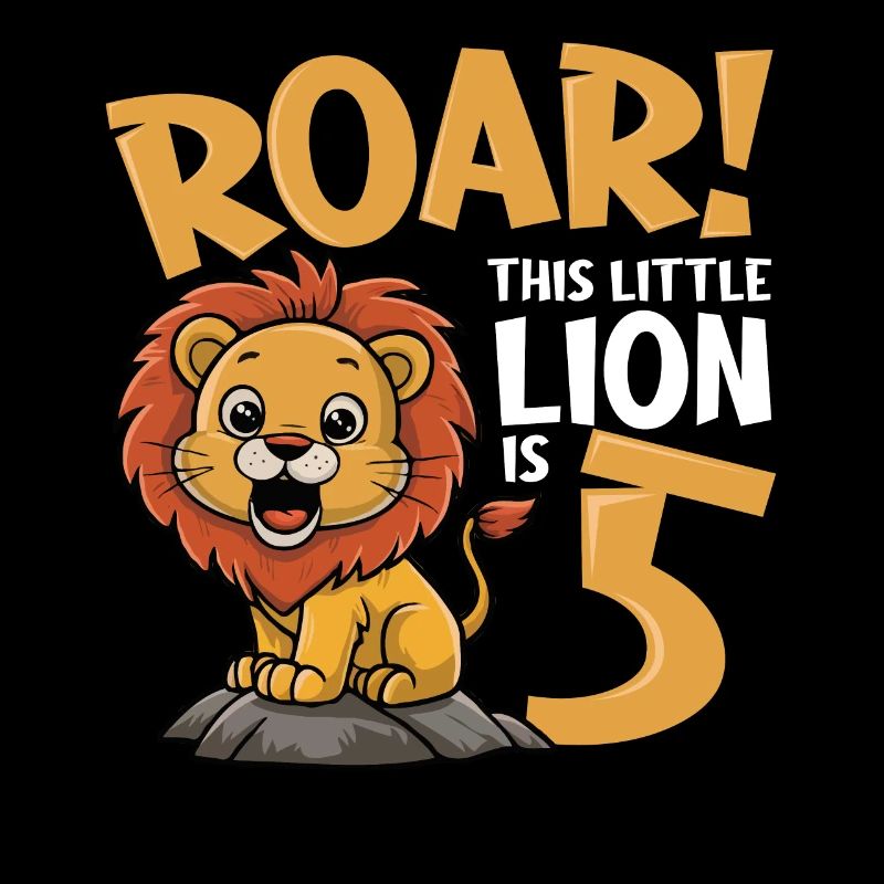 5 Anniversaire Garçon Lion