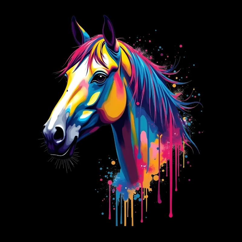 Pferd Bunte Kunst Kunstwerk Tier Motiv Pferde