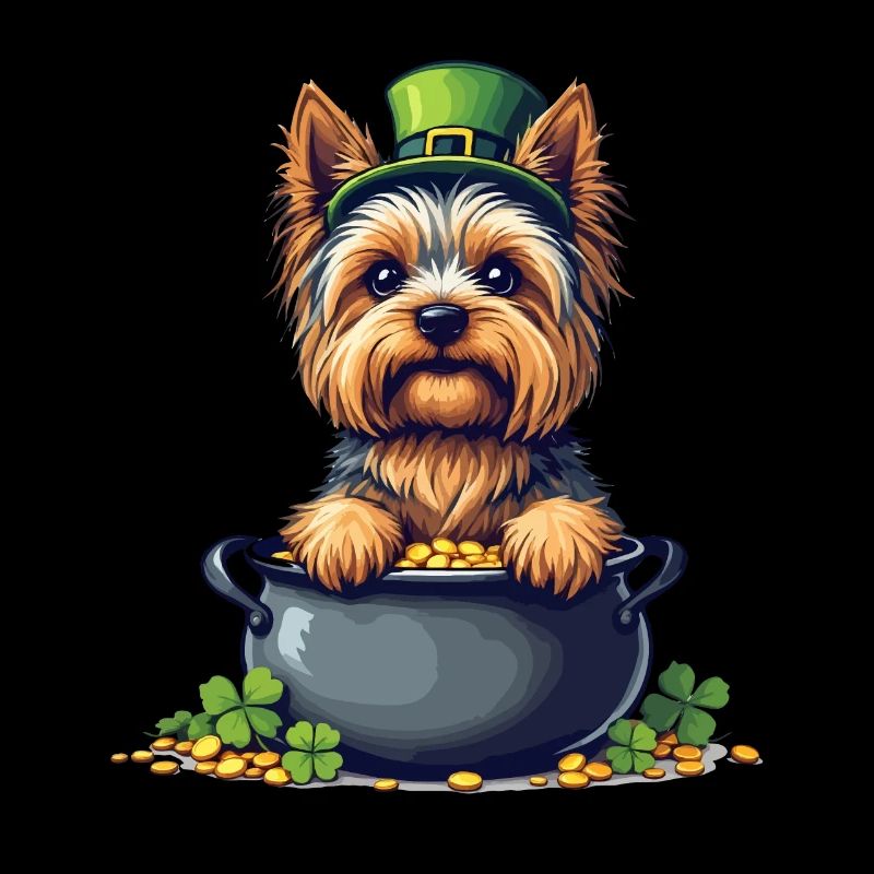 Yorkshire Terrier Tenue de la Saint-Patrick Chiens