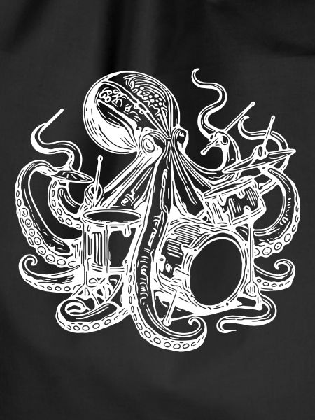 Octopus plays drums