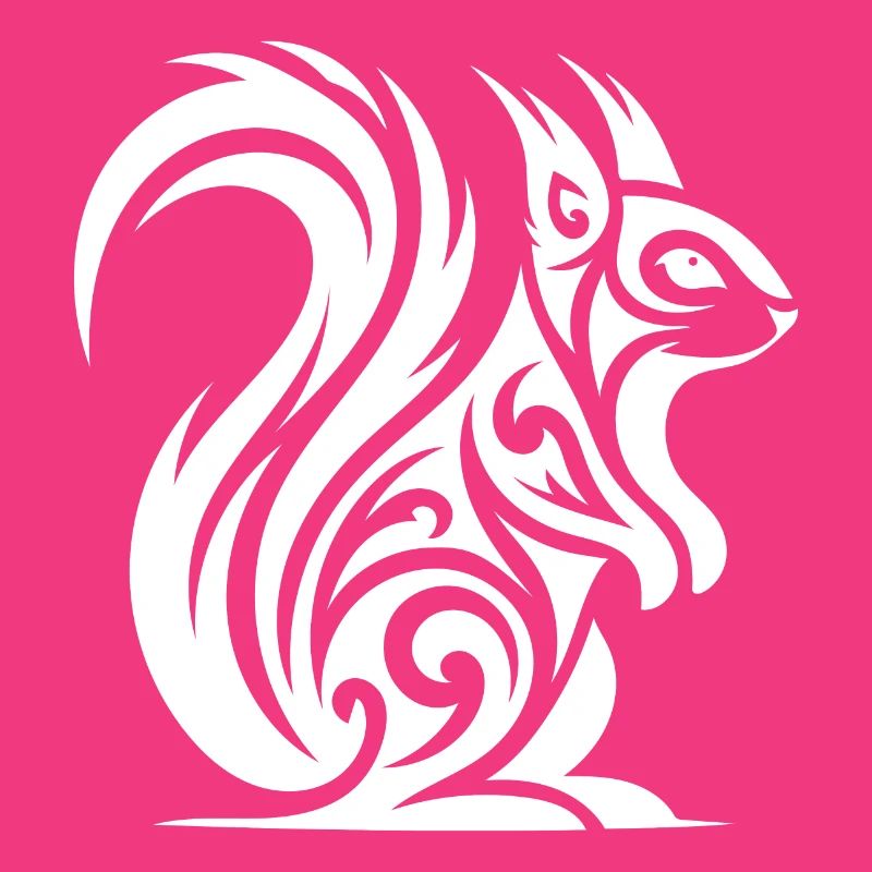 Cute Squirrel in Tattoo Style