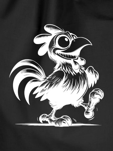 Grinning Funny Rooster Drawing