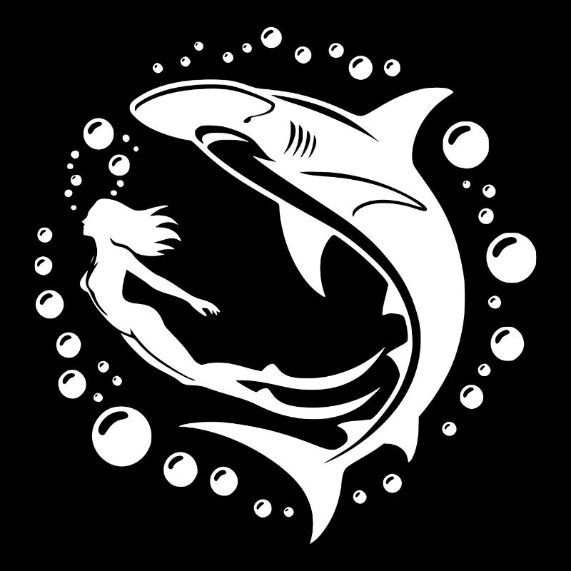 Plongeur et requin marteau