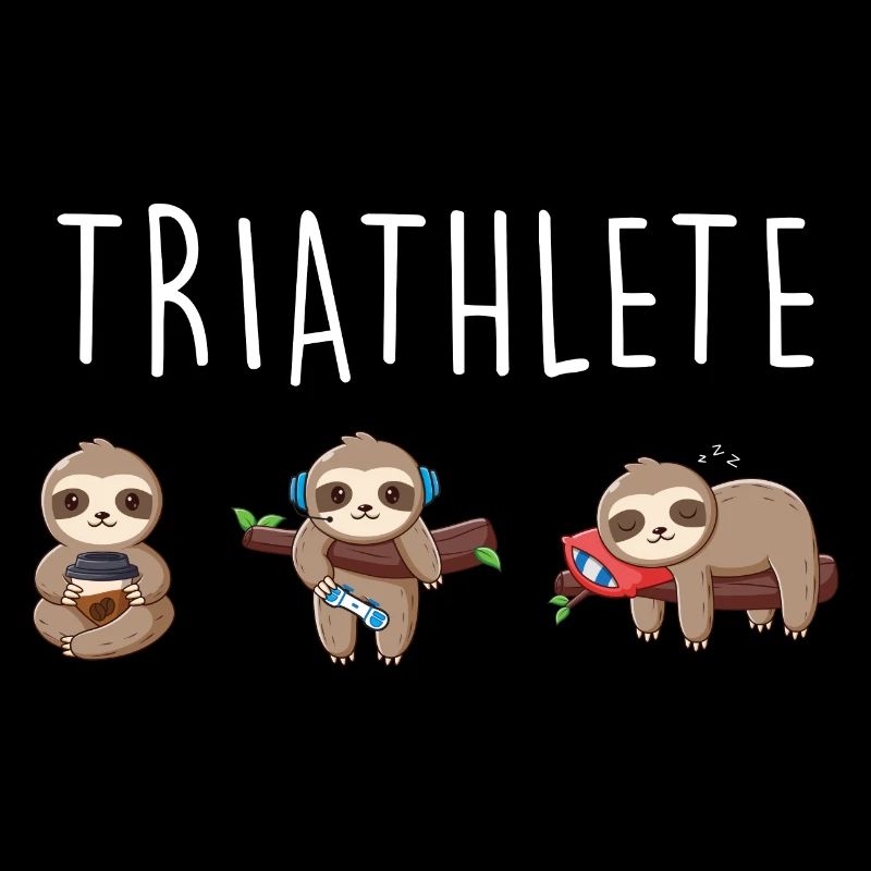 Faultier Triathlet Chillen Lustiges Sloth Geschenk