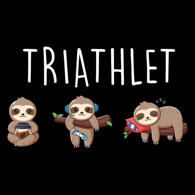 Faultier Triathlet Chillen Lustiges Sloth Geschenk