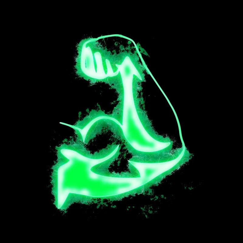 Strong arm bright glowing