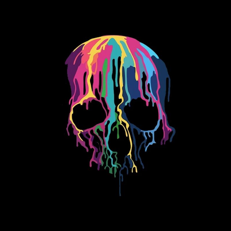 Crâne multicolore