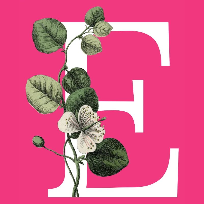 Grüner botanischer Buchstabe E