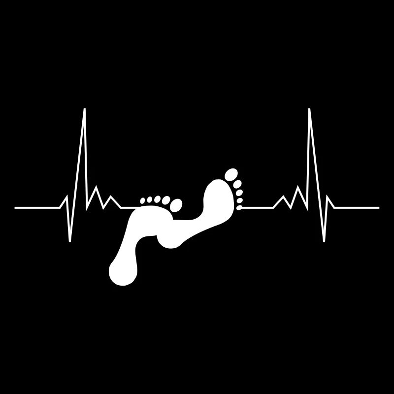 Barefoot heartbeat design color selectable