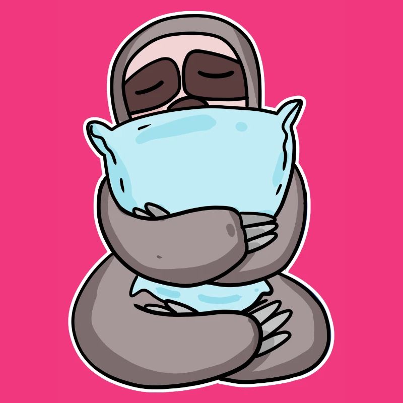 Sloth with pillow