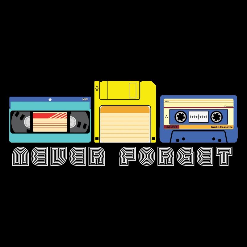 Cassette Floppy VHS Retro Childhood Memory