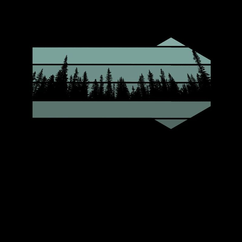 Retro Vintage Forest Silhouette Trees Coniferous Forest