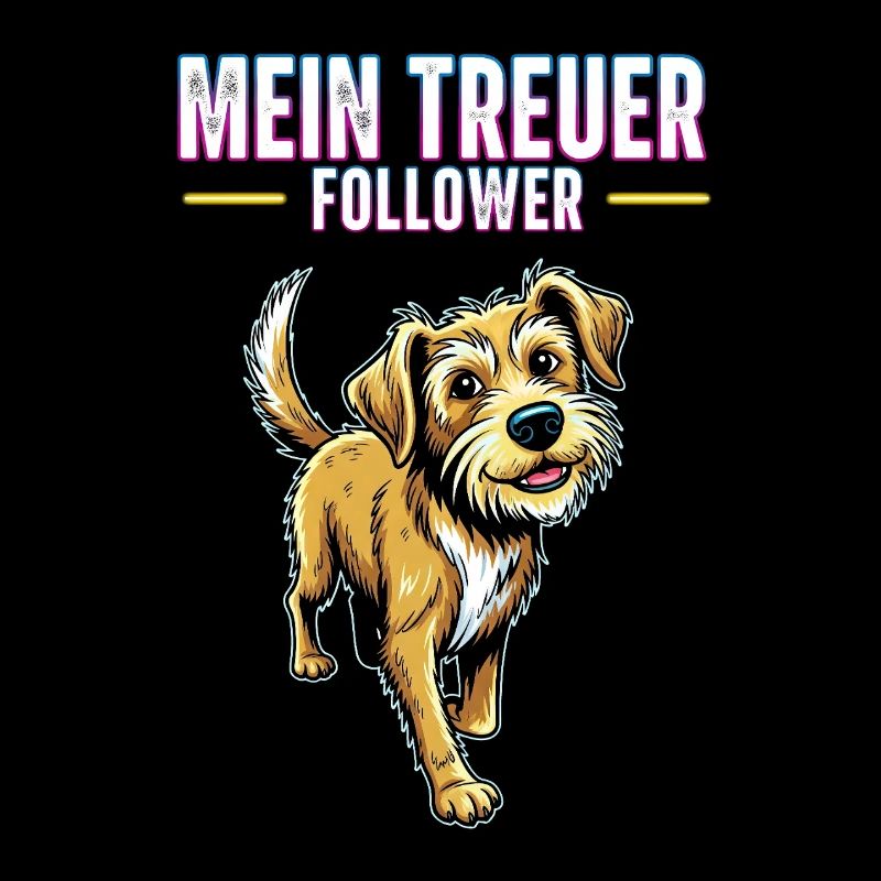 Mein freuer Follower Hund Comic Retro Design