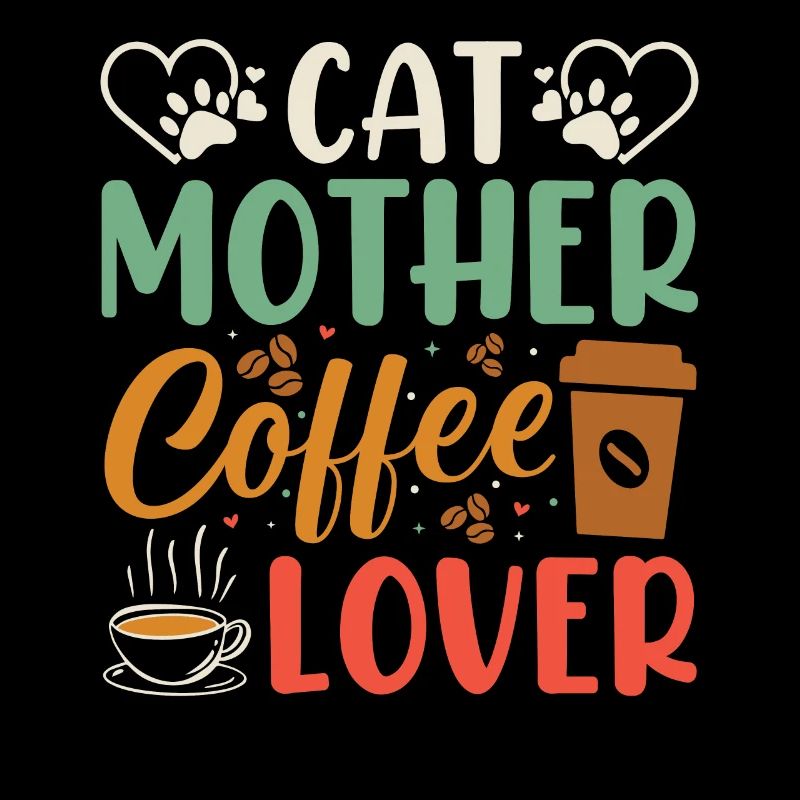 Chat avec maman tasse de café Drôle d’idée cadeau