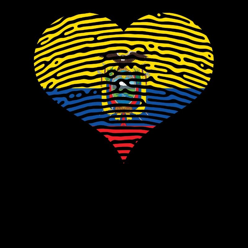 Ecuador Heart Flag Flag Spanish