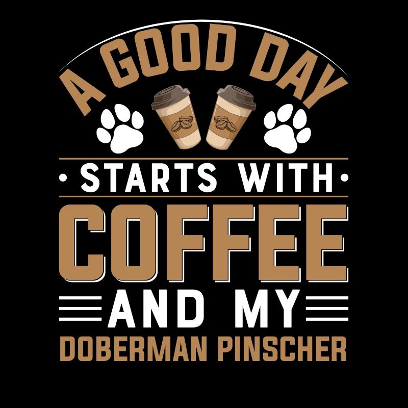 Doberman Coffee Drinking Dog breed Paw Caffeine