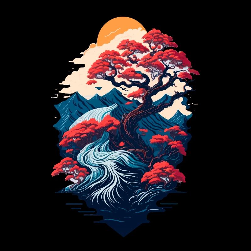 Beautiful bonsai tree scenery