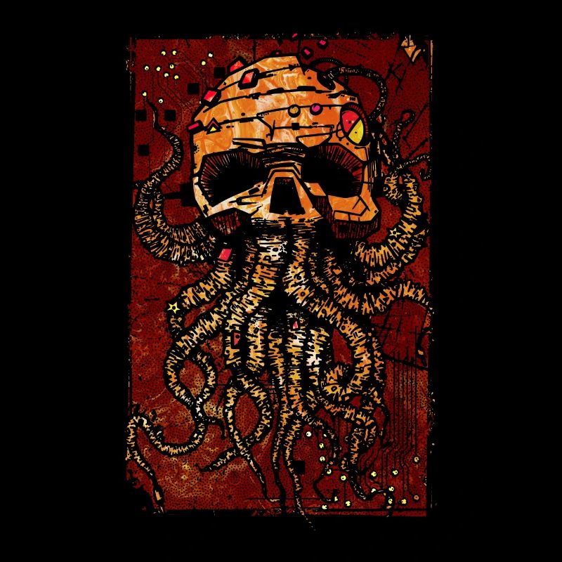 Skull with tentacles