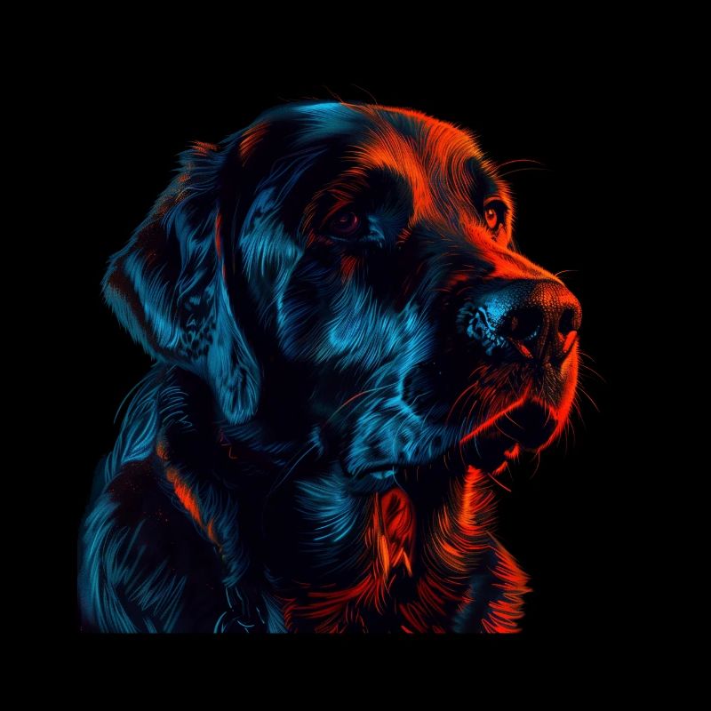 Labrador retriever rouge et bleu