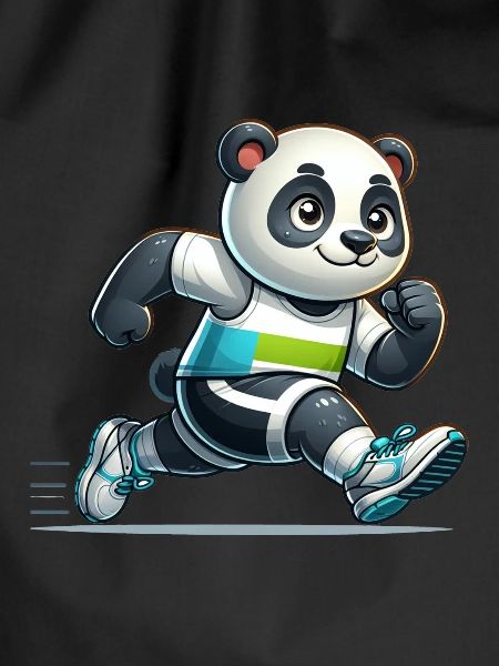 Cute Marathon Runner Panda