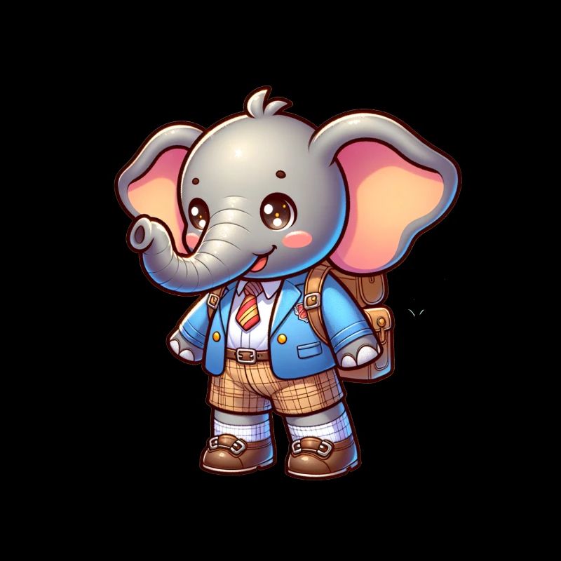 Mignon écolier éléphant