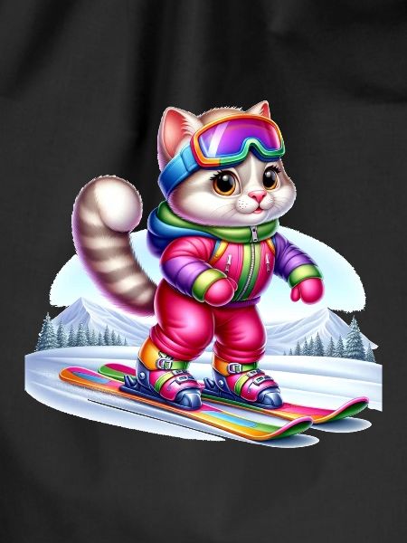 Cute Skier Cat