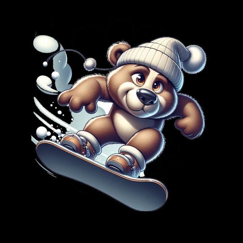 Cute Snowboarder Bear
