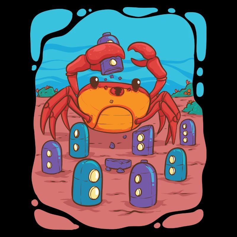 Crab visits underwater city