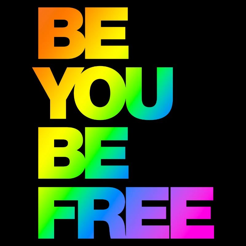 Typo Soyez libre Diversité Arc-en-ciel